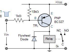 pnp collector relay switch circuit electronics circuit electronic circuit design relay