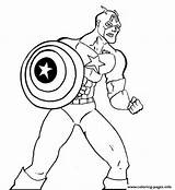 Coloring Captain America Superhero Pages Printable sketch template