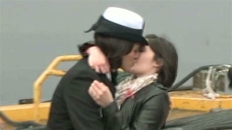 lesbian first kiss at navy homecoming cnn video