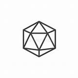 Icosahedron Icono Icosaedro Geometrica Profilo Icona Esquema Geométrica Vectores sketch template