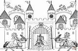 Castle King Arthur Coloring Omalovanky Pages Pro Color Medieval Knights Do sketch template