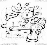 Fire Dog Hydrant Cartoon Running Coloring Towards Amorous Character Max Scared Clipart Outlined Vector Cory Thoman Regarding Notes sketch template