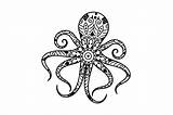 Octopus Mandalas sketch template