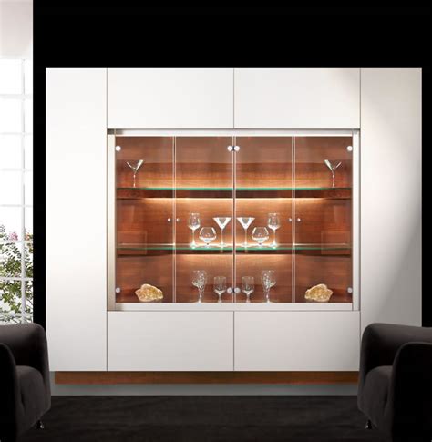 Jamison Display Cabinet Modern Glass Curio Concealed Storage