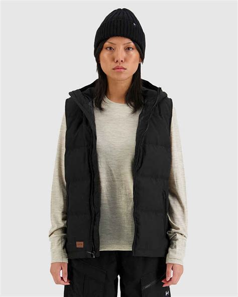 huffer ladies classic down puffer vest black womens top sequence