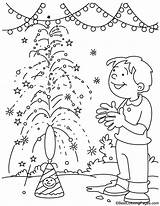 Crackers Diwali Coloring Kids Pages sketch template