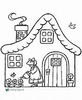 Coloring Pages Children Cottage Girl sketch template