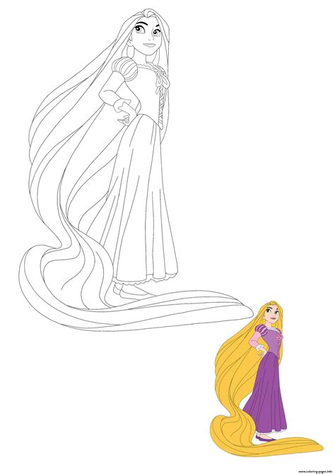 disney princess rapunzel coloring page printable