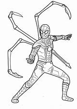 Spider Iron Coloring Pages Spiderman Infinity War Avengers Printable Tom Holland Miles Morales Color Endgame Print Easy Kids Para Marvel sketch template