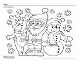 Christmas Printables Activities Coloring Santa Snowman Reindeer sketch template