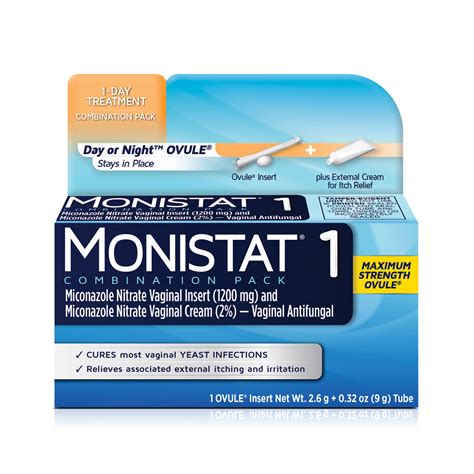 Monistat 1 Dose Yeast Infection Treatment 1 Ovule Insert