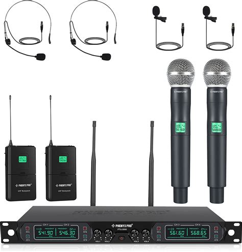 wireless microphone system phenyx pro  channel uhf cordless mic set  handheldlapel