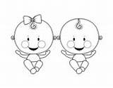 Twin Coloring Boy Girl Twins Coloringcrew Pages sketch template
