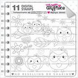 Stamp Owl Digital Digi Commercial Digistamp Animal Coloring Use Cute Il sketch template