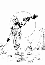 Clone Trooper Commando sketch template