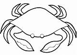 Crab Coloring Printable Pages Fish Sea Animals Simple Animal Under Clip Easy sketch template