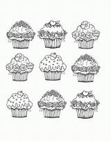 Coloring Cupcakes Cute Pages Adults Cup Cakes Cupcake Cake Color Adult Printable Six Easy Cream Coloriage Delicious Justcolor Ausmalbilder Sheets sketch template