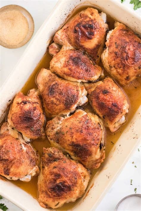 easy oven baked chicken thighs in just 35 minutes food folks and fun