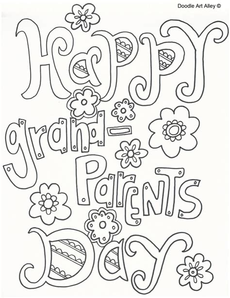 grandparents day coloring pages doodle art alley