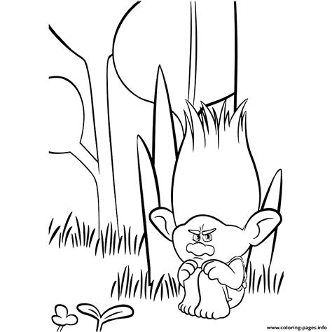 sad branch trolls  coloring pages printable