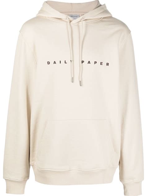 daily paper logo print pullover hoodie farfetch