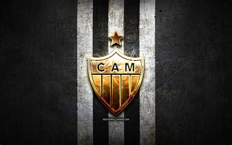 imagens atletico mineiro fc ouro logotipo serie  black metal de fundo futebol