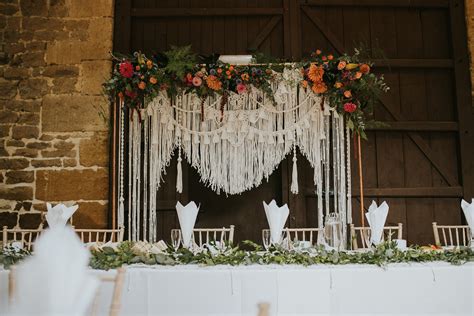 homemade macrame wedding backdrop and favours for a same sex wedding at the barns at hunsbury hill