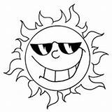 Sunglasses Sun Wearing Coloring Surfnetkids sketch template