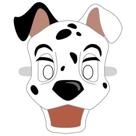 dalmatian dog mask template  printable papercraft templates