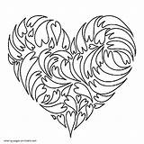 Coloring Heart Pages Hearts Printable Colouring Print Cute Templates Holiday Kids Comments sketch template