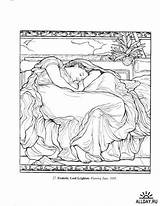 Coloring Pages Flaming June Book Leighton Masterpieces Color Frederic Great Botticelli Drawing Renaissance Dover Visit Icolor 1830 1896 Lord Painting sketch template