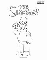 Simpson Homer Coloring Sheet Simpsons Sheets Fun sketch template