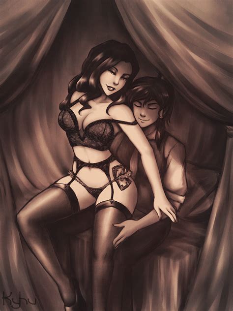 rule 34 2girls asami sato avatar the last airbender black hair breasts busty caressing cash