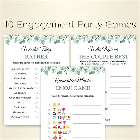 printable engagement party games engagement party game etsy