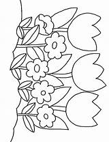 Coloring Flowers Pages Flower Kids Plants Printable Summer Plant Preschoolers Tulip Trees Color Sheets Row Colouring Print Spring Preschool Getcolorings sketch template