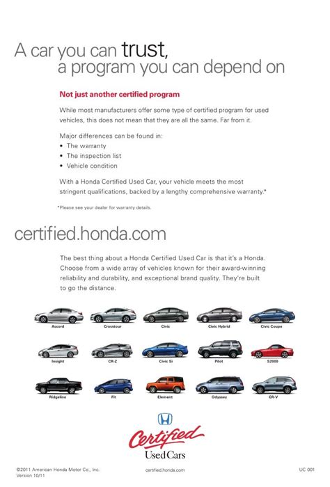 honda certified pre owned brochure