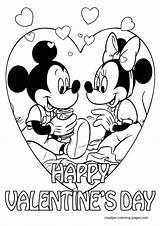 Coloring Valentine Valentines Pages Mickey Mouse Disney Kids Heart Crayola Minnie Kitty Hello Color Printable Print Getcolorings Colouring Book Cards sketch template