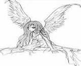 Coloring Pages Anime Fallen Angels Printable Color Info sketch template