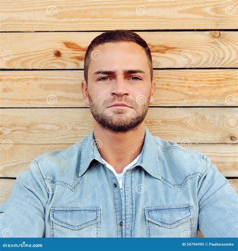 handsome  man face portrait outdoor close  stock image image