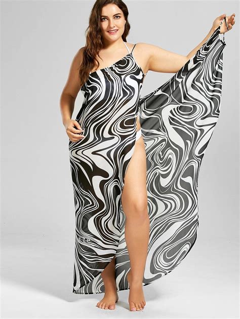 Monochrome Beach Cover Ups Dress Crafted In A Lightweight