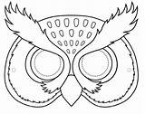 Mask Owl Masks Kids Animal Printable Template Outline Coloring Crafts Bird Wolf Face Craft Pages Pattern A4 Colour Cut Preschool sketch template