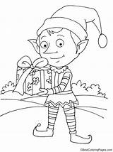 Elf Christmas Present Coloring Pages sketch template