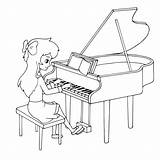 Cartoon Lesson Pianist Clip Element sketch template