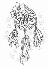 Coloring Catcher Dreamcatcher Dream Pages Print Adults Dreamcatchers Stress Anti Template Mandala Zen Birds Kids Justcolor Tattoos Magnificent Drawings sketch template