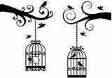 Cage Bird Coloring Vector Lovely Pages Print Button Through sketch template