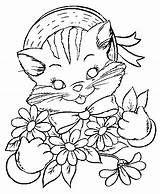 Coloring Pages Cat Flower Katze Kittens Kitten Animal Loves Cute Ausmalbilder Printable Colouring Butterfly Kids Color Malvorlagen Sheet Para Children sketch template