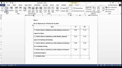 style table template word tutor suhu