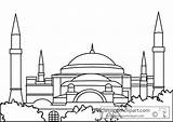 Hagia Sofia Outline Clipart Architecture Sophia Coloring Sketch Clipground Template Vector sketch template