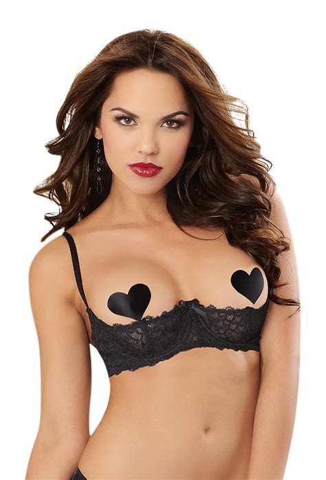 dreamgirl black sexy and delicate scalloped lace open cup