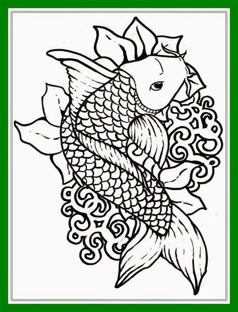 japanese fish coloring pages  getcoloringscom  printable